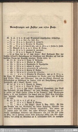 Verbesserungen und Zusätze zum ersten Buche