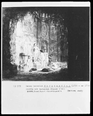 Eine Grotte mit badenden Frauen