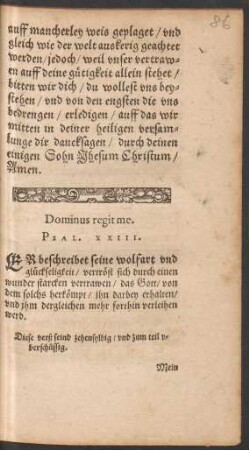 Dominus regit me. Psal. XXIII.