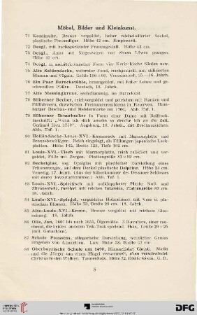Möbel, Bilder und Kleinkunst (Nr. 71-113)