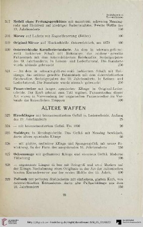 Ältere Waffen (Nr. 323-405)
