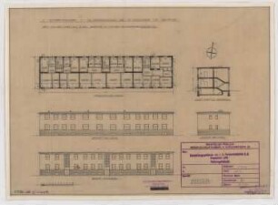 I.G.-Farben, Frankfurt/Main Verwaltungsgebäude: Chauffeurwohnungen: Grundriss, Aufriss, Schnitt 1:200