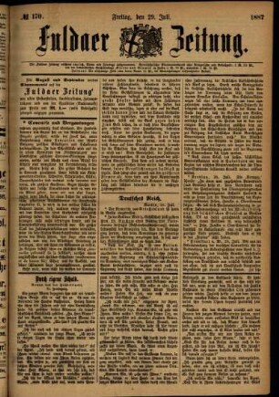 Ausgabe vom Freitag, den 29. Juli 1887.