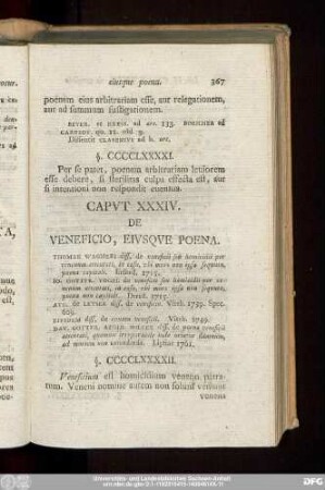 Caput XXXIV. De Veneficio, Eiusque Poena.