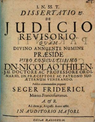 Dissertatio de iudicio revisorio