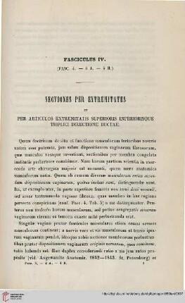 Fasciculus IV: Sectiones per extremitates