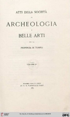 4: Atti della Società di Archeologia e Belle Arti per la Provincia di Torino