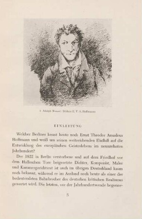 1. Adolph Menzel: Bildnis E.T.A. Hoffmanns
