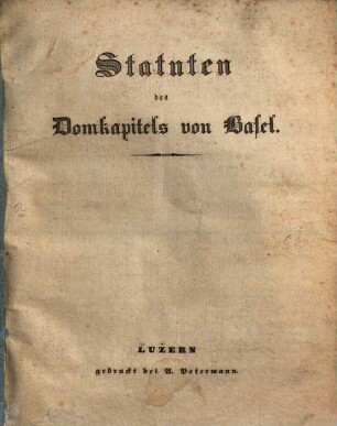 Statuten des Domkapitels von Basel