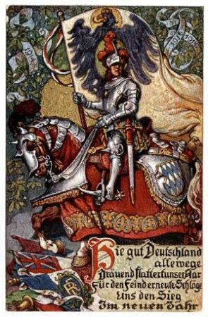 Neujahrs-Karten: Hie gut Deutschland allewege ... (Ritter)
