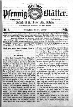 No. 5, Sonnabend, den 26. Januar
