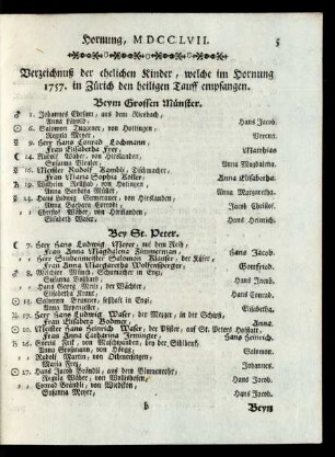 Hornung, MDCCLVII