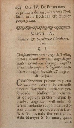 Caput IV. Funera & Sepulturæ Christianorum.
