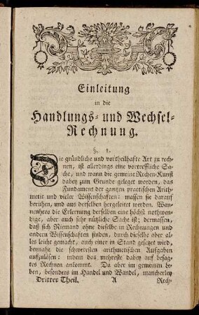 Einleitung in die Handlungs- und Wechsel-Rechnung.