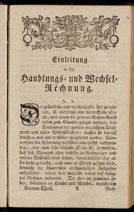 Einleitung in die Handlungs- und Wechsel-Rechnung.