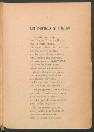 Un partido sin igual