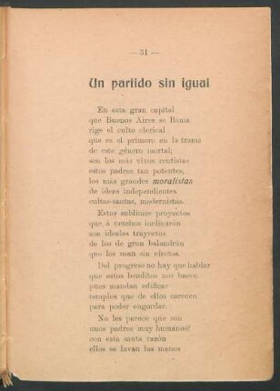 Un partido sin igual
