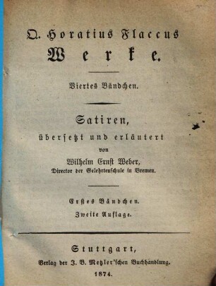Werke, 4. Satiren ; Bdch. 1