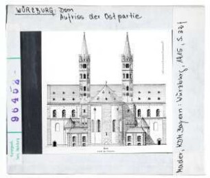 Würzburg: Dom, Aufriss der Ostpartie