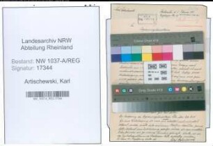 Entnazifizierung Karl Artischewski , geb. 30.12.1907 ()