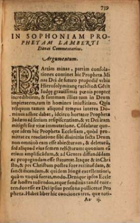 Commentariorum Lamberti Danae in Prophetas Minores tomus ..., 2. (1586). - S. 737 - 1031