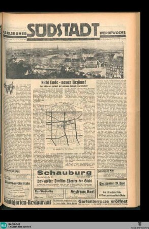 Karlsruher Tagblatt, Sonderbeilage. Karlsruher Südstadt Werbewoche