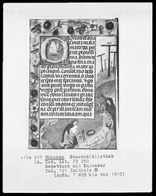 Gebetbuch mit Kalender — Beweinung Christi, Folio 121recto