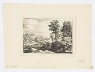 Landschaft mit Flößern, Blatt 2 der Folge "Landschaften nach Paul Bril"