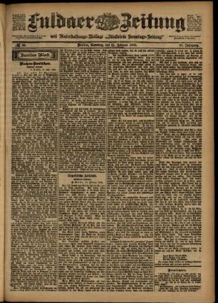 Zweite Ausgabe vom Samstag, den 21. Februar 1903.