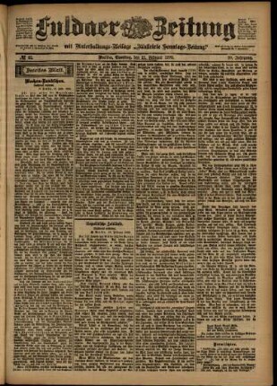 Zweite Ausgabe vom Samstag, den 21. Februar 1903.