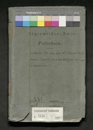 Kollekte für die am 19. August 1861 durch Brand geschädigten Einwohner