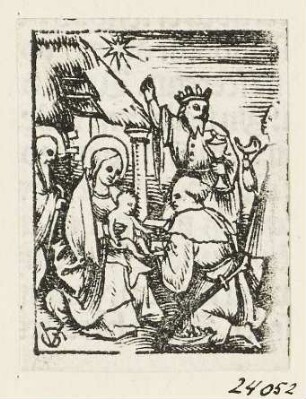 Anbetung der Weisen, Blatt 11 aus: "Postilla Guillermi super Epistolas et Euangelia", Basel 1515