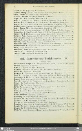 VIII. Hannoverscher Bezirksverein.