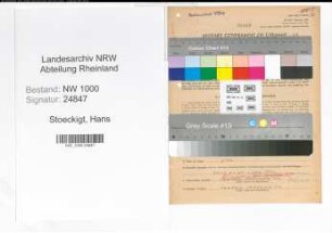 Entnazifizierung Hans Stoeckigt, geb. 02.12.1899 (Steuerberater)
