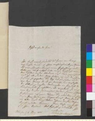 Brief von Langer, Joseph Robert an Goethe, Johann Wolfgang von