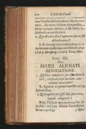 Cap. XX. De Feudi Alienati Revocatione.
