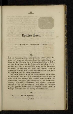 Drittes Buch. Rectification krummer Linien.