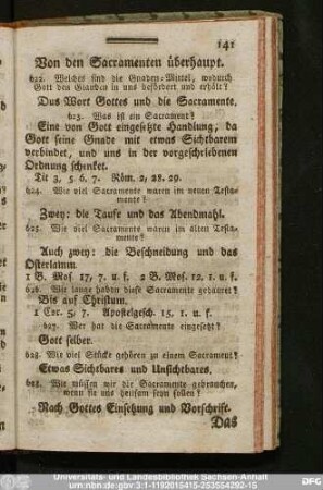 Von den Sacramenten überhaupt.