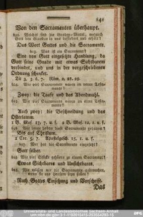 Von den Sacramenten überhaupt.