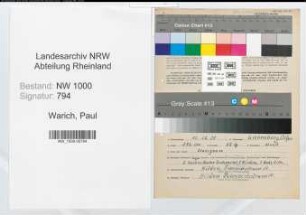 Entnazifizierung Paul Warich, geb. 13.12.1900 (Pfoertner)