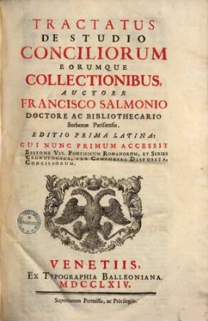 Tractatus de studio conciliorum eorumque collectionibus