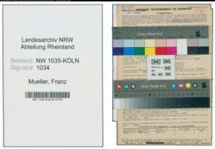 Entnazifizierung Franz Mueller , geb. 30.06.1898 (Werkmeister)