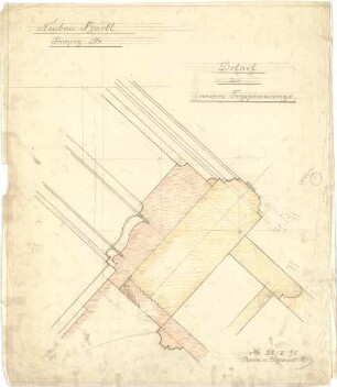 Pfann, Paul; München, Prinzregentenstr. 20 / 22; Haus Hartl - innere Treppenwange (Schnitt)
