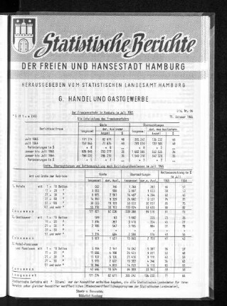 Der Fremdenverkehr in Hamburg im Juli 1965 : Lfd. Nr. 56