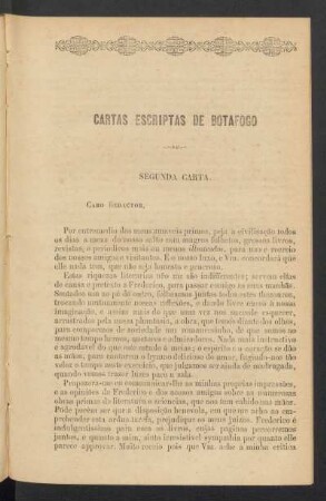 Cartas escriptas de Botafogo : Segunda carta.