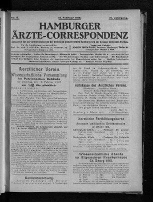 Aerztliche Fortbildungskurse im Altonaer städtischen Krankenhause im Winter 1918.