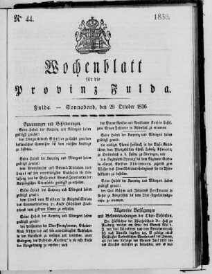 Nr. 44, Ausgabe vom 29. Oktober 1836