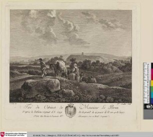 [Landschaft mit mehreren Figuren und Pferden]