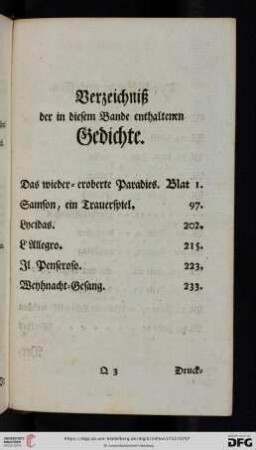 Verzeichniß der in diesem Bande enthaltenen Gedichte