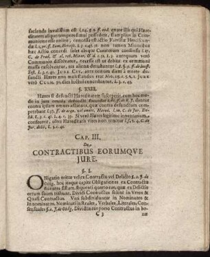 Cap. III. De Contractibus Eorumque Jure.